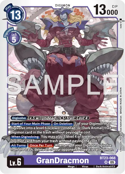 Deck GranDracmon - 3rd with preview of card BT23-068