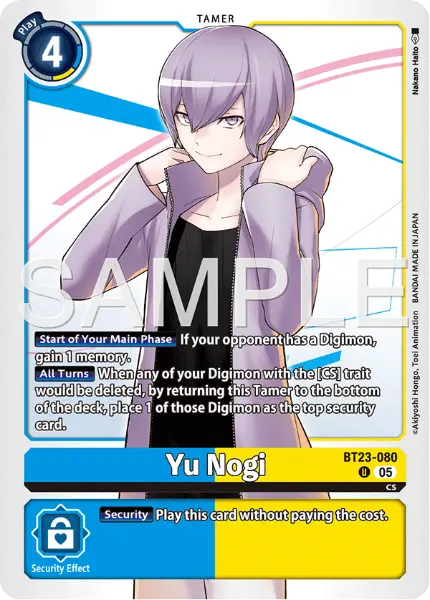 Digimon TCG Card 'BT23-080' 'Yu Nogi'