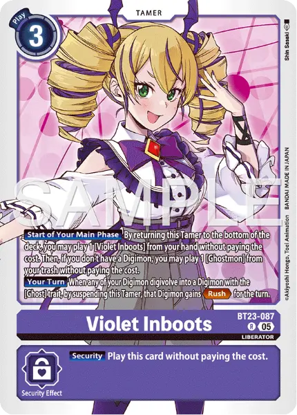 Digimon TCG Card 'BT23-087' 'Violet Inboots'
