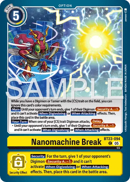 Digimon TCG Card 'BT23-094' 'Nanomachine Break'