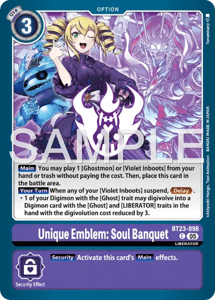 Digimon TCG Card 'BT23-098' 'Unique Emblem: Soul Banquet'