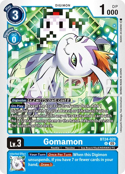 Digimon TCG Card 'BT24-020' 'Gomamon'