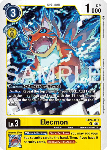 Digimon TCG Card 'BT24-031' 'Elecmon'