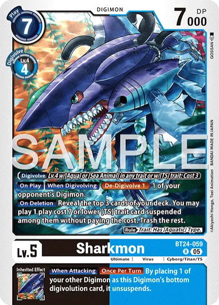 Digimon TCG Card 'BT24-059' 'Sharkmon'