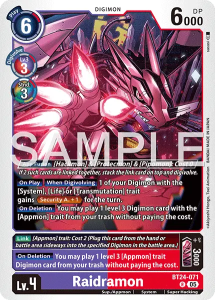 Digimon TCG Card 'BT24-071' 'Raidramon'