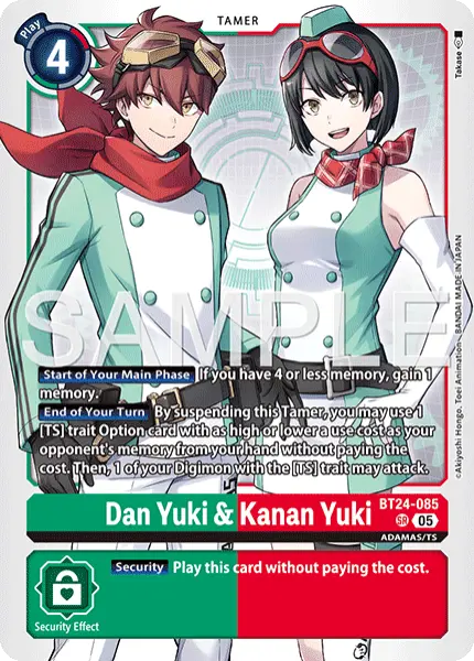 Digimon TCG Card 'BT24-085' 'Dan Yuki & Kanan Yuki'