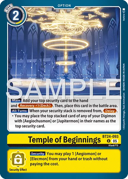Digimon TCG Card 'BT24-093' 'Temple of Beginnings'