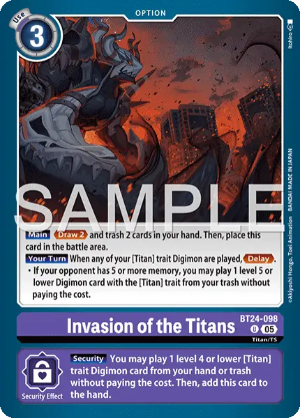 Digimon TCG Card 'BT24-098' 'Invasion of the Titan'