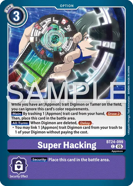 Digimon TCG Card 'BT24-099' 'Super Hacking'