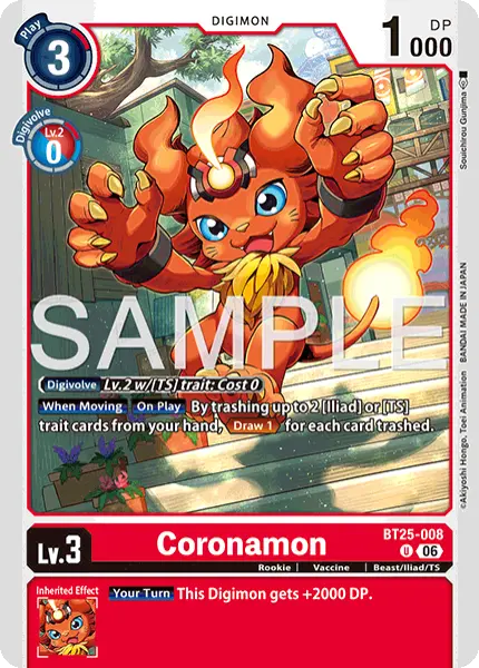 Digimon TCG Card 'BT25-008' 'Coronamon'