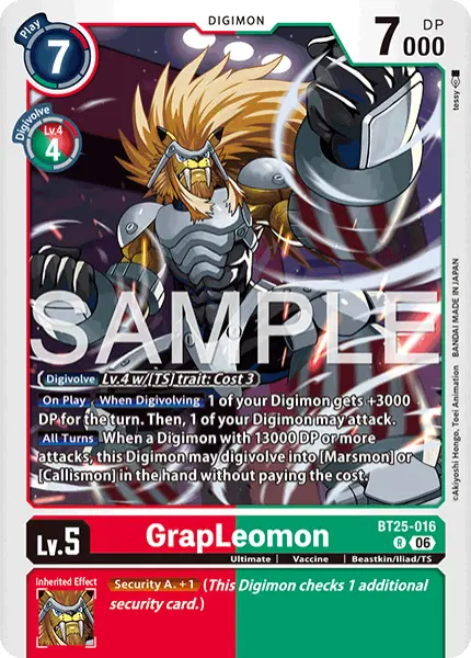 Digimon TCG Card 'BT25-016' 'GrapLeomon'