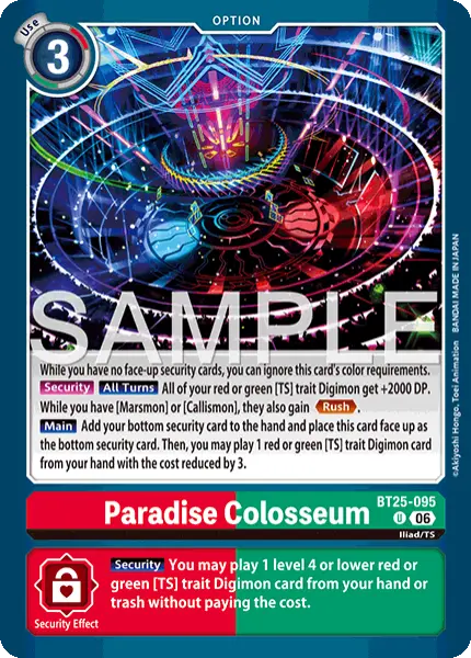 Digimon TCG Card 'BT25-095' 'Paradise Colosseum'