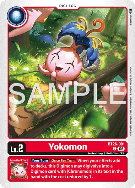 Digimon TCG Card 'BT26-001' 'Yokomon'