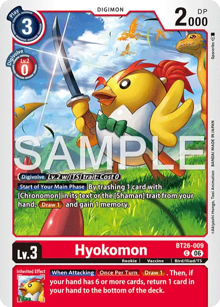 Digimon TCG Card 'BT26-009' 'Hyokomon'