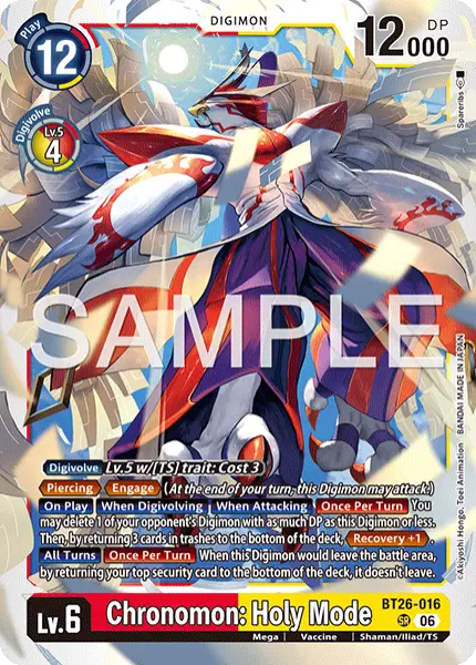 Digimon TCG Card 'BT26-016' 'Chronomon: Holy Mode'