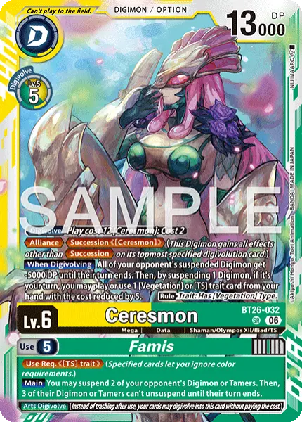 Digimon TCG Card 'BT26-032' 'Ceresmon Famis'