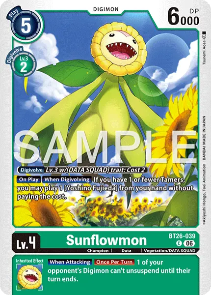 Digimon TCG Card 'BT26-039' 'Sunflowmon'
