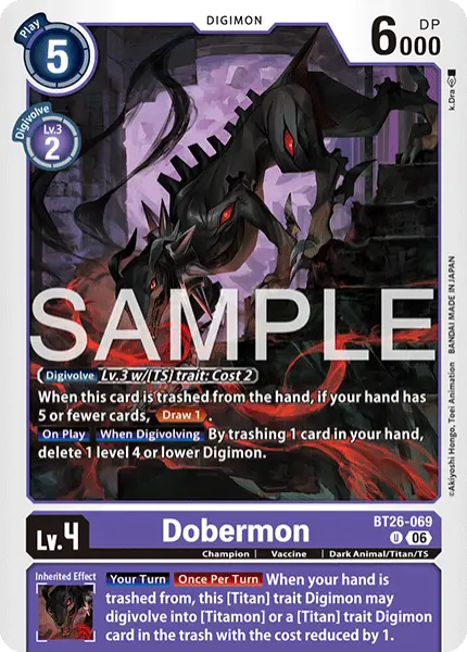 Digimon TCG Card 'BT26-069' 'Dobermon'