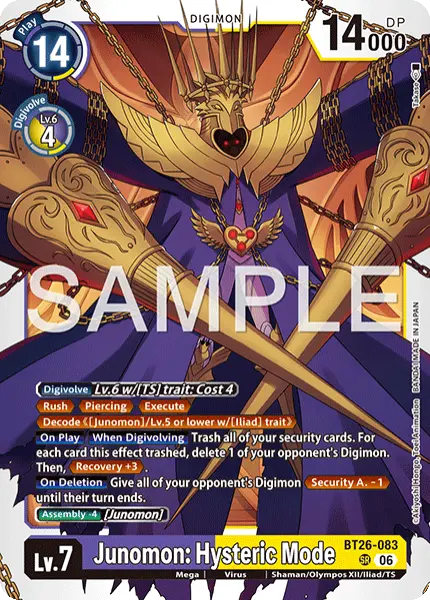 Deck Junomon - 3rd with preview of card BT26-083