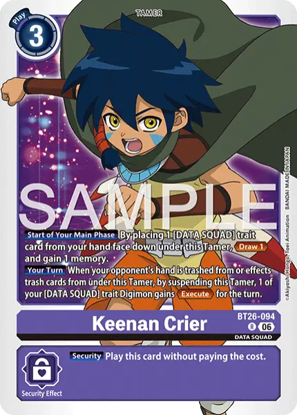Digimon TCG Card 'BT26-094' 'Keenan Crier'