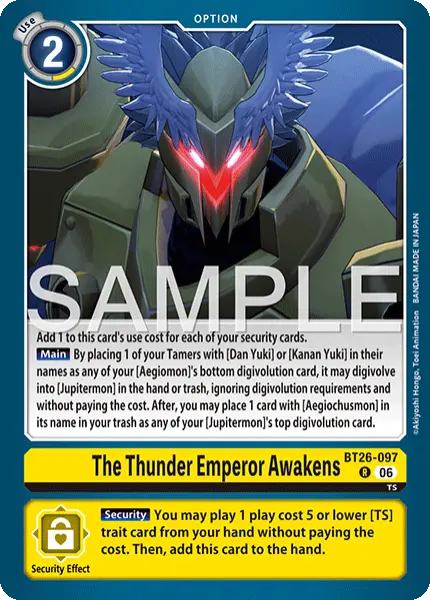 Digimon TCG Card 'BT26-097' 'The Thunder Emperor Awakens'