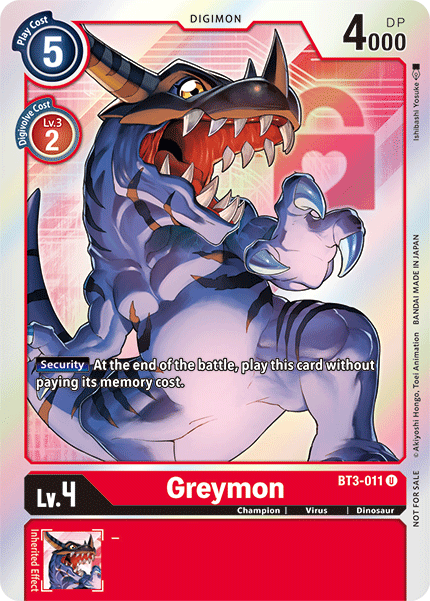 Digimon TCG Card 'BT3-011_P1' 'Greymon'