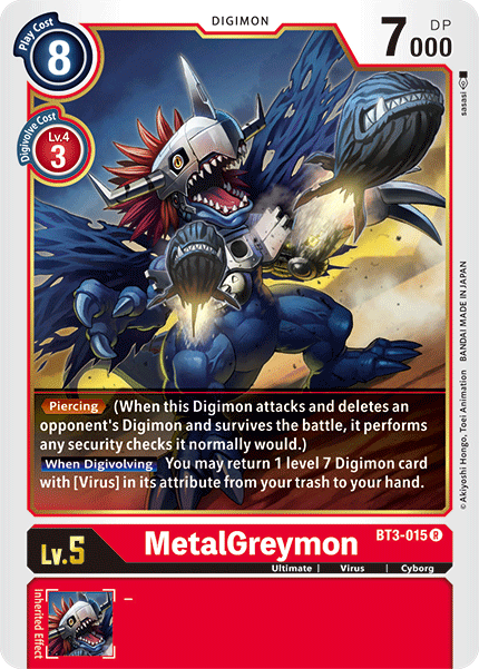 Digimon TCG Card BT3-015 MetalGreymon