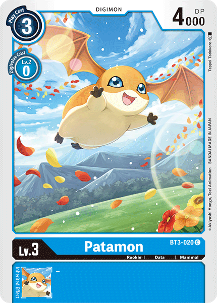 Digimon TCG Card BT3-020 Patamon