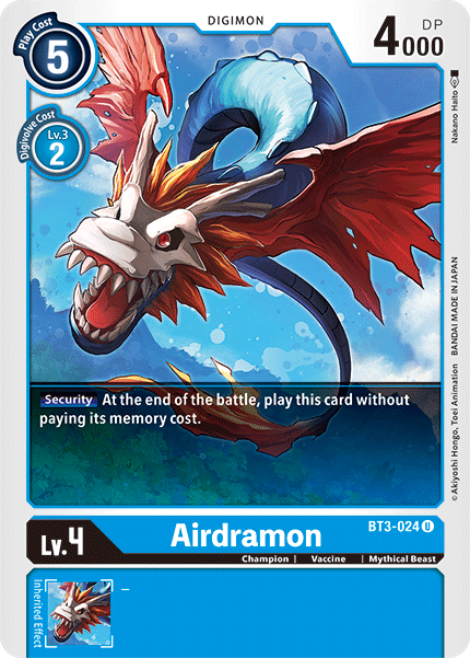 Digimon TCG Card BT3-024 Airdramon