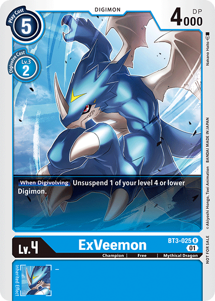 Digimon TCG Card 'BT3-025_P1' 'ExVeemon'