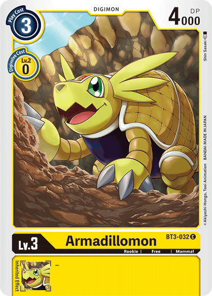 Digimon TCG Card BT3-032 Armadillomon