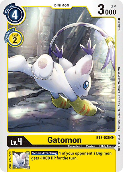 Digimon TCG Card 'BT3-035_P1' 'Gatomon'