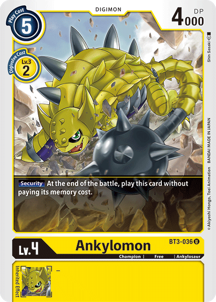 Digimon TCG Card 'BT3-036' 'Ankylomon'