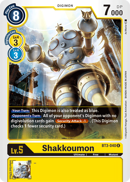 Digimon TCG Card BT3-040 Shakkoumon