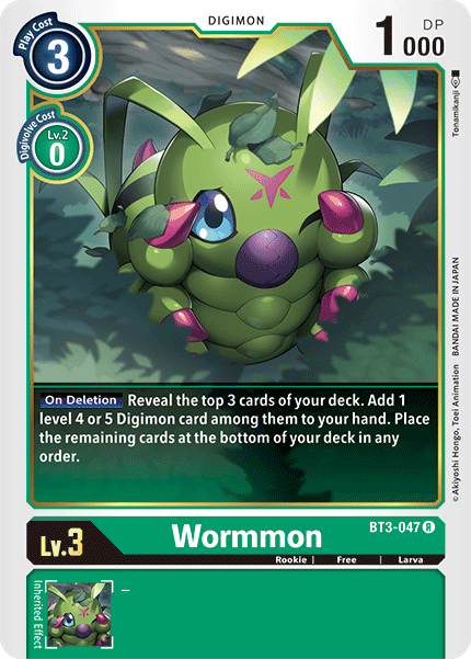 Digimon TCG Card 'BT3-047' 'Wormmon'