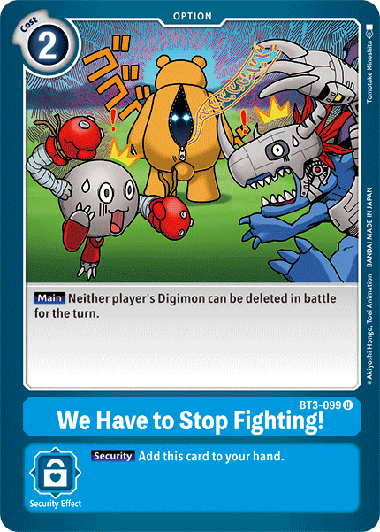 Digimon TCG Card 'BT3-099' 'We Have to Stop Fighting!'