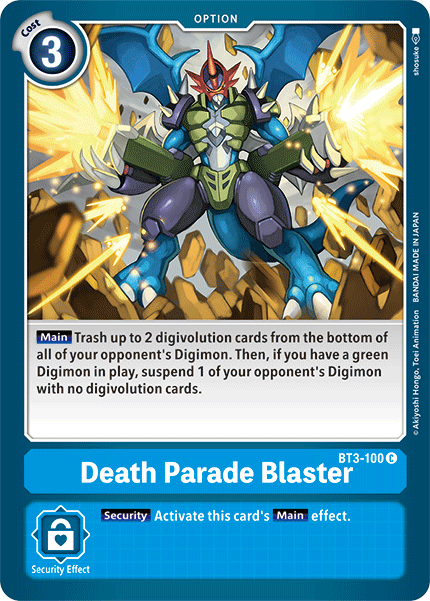 Digimon TCG Card 'BT3-100' 'Death Parade Blaster'