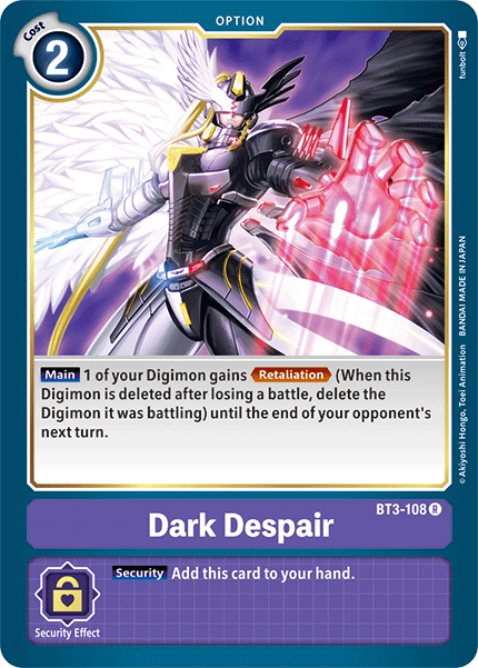 Digimon TCG Card BT3-108 Dark Despair