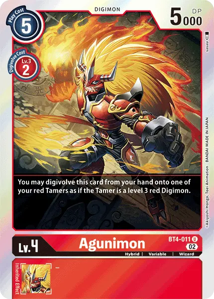 Digimon TCG Card 'BT4-011_P6' 'Agunimon'