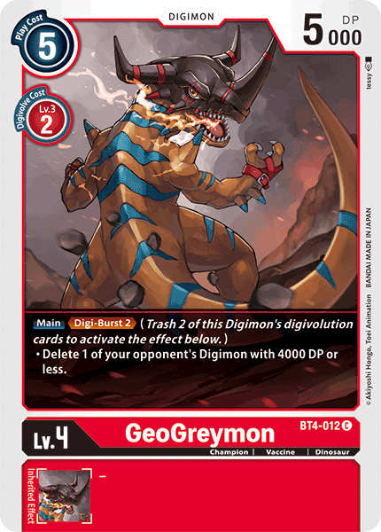 Digimon TCG Card 'BT4-012' 'GeoGreymon'