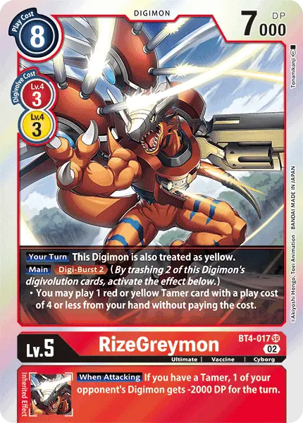 Digimon TCG Card 'BT4-017_P3' 'RizeGreymon'