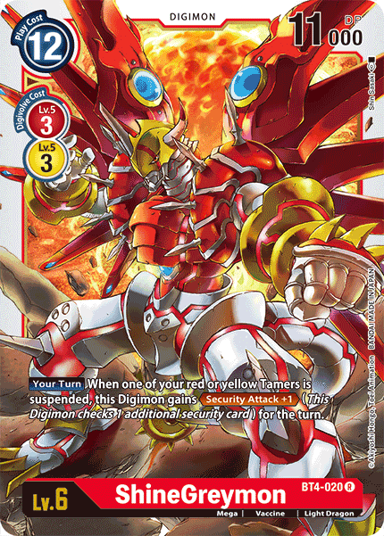 Digimon TCG Card 'BT4-020' 'ShineGreymon'