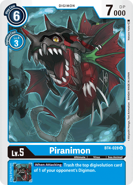 Digimon TCG Card 'BT4-028' 'Piranimon'