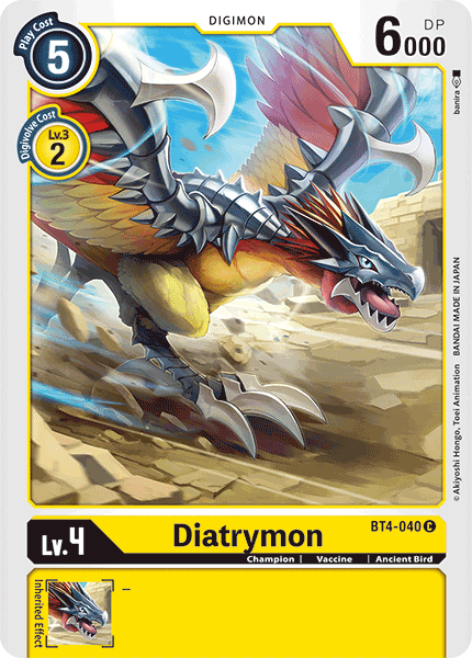 Digimon TCG Card 'BT4-040' 'Diatrymon'