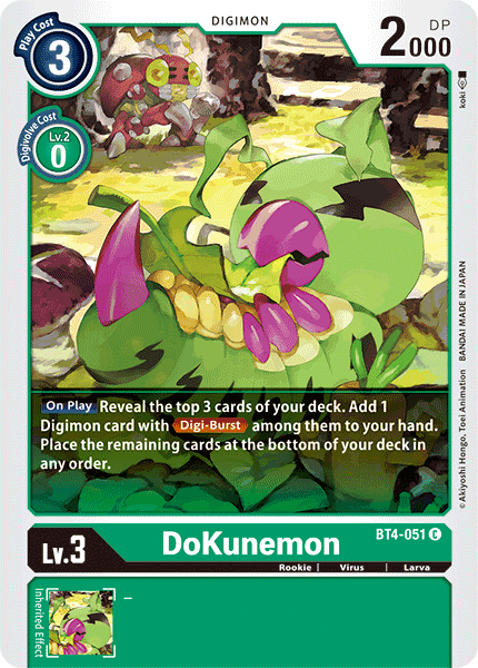 Digimon TCG Card BT4-051 DoKunemon