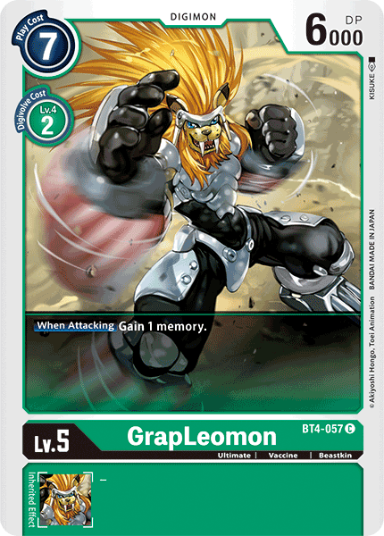 Digimon TCG Card BT4-057 GrapLeomon