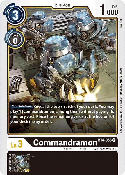 Digimon TCG Card 'BT4-063' 'Commandramon'