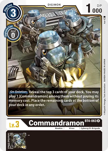 Digimon TCG Card 'BT4-063' 'Commandramon'