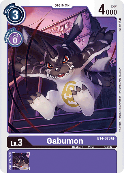 Digimon TCG Card BT4-076 Gabumon