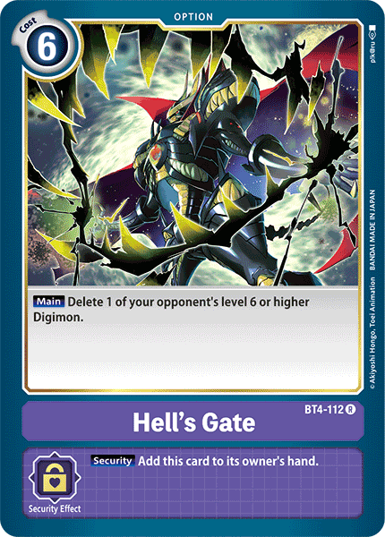 Digimon TCG Card 'BT4-112' 'Hell's Gate'